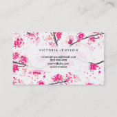 Waterverf voor roze kersen bloesems Oriental Sakur Visitekaartje (Achterkant)