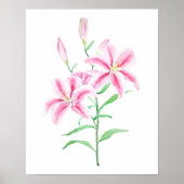waterverf voor roze lippenbloem poster (Voorkant)