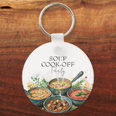 Waterverf voor Rustieke Soep Kook-Competitie Potlu Sleutelhanger (Voorkant)
