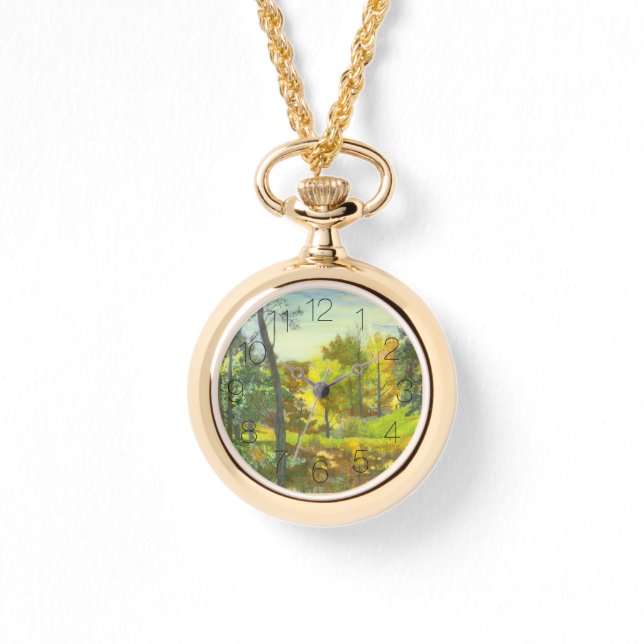 Waterverf voor schilderen van zonne-herfst horloge (Voorkant)