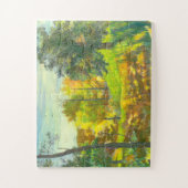 Waterverf voor schilderen van zonne-herfst legpuzzel (Verticaal)