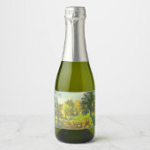 Waterverf voor schilderen van zonne-herfst sparkling wijnetiket (Voorkant)