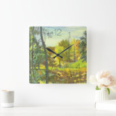 Waterverf voor schilderen van zonne-herfst vierkante klok (Huis)