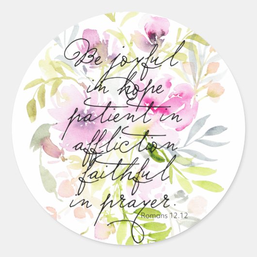 Waterverf voor scripts | Romeinen 12 Ronde Sticker (Voorkant)
