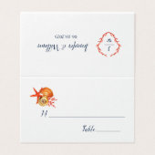 Waterverf voor seizoenshells bruiloft kaart (Buitenkant ongevouwen)