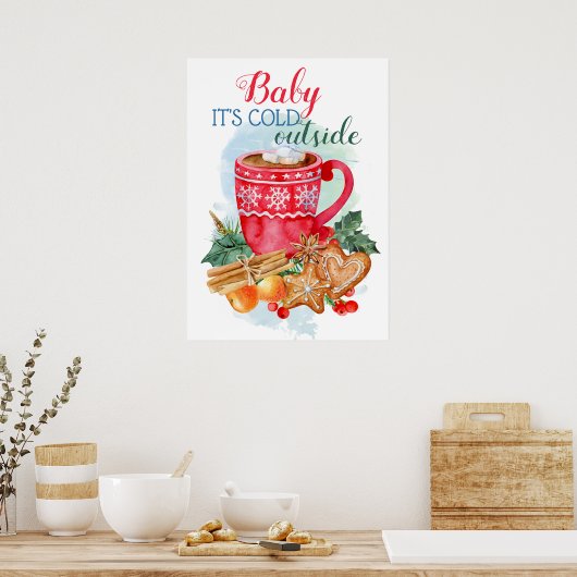 Waterverf voor speciale kerstchocolade poster (Keuken)