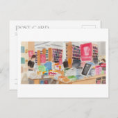 Waterverf voor Strand Bookstore Briefkaart (Voorkant / Achterkant)