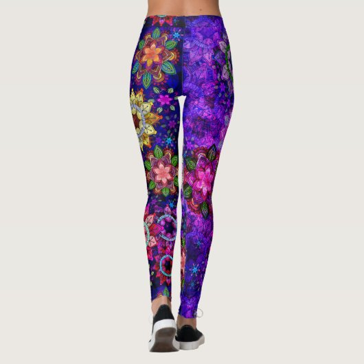 Waterverf voor trillingsexplosie Mandalas Leggings (Achterkant)