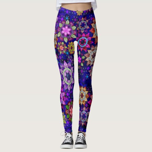 Waterverf voor trillingsexplosie Mandalas Leggings (Voorkant)