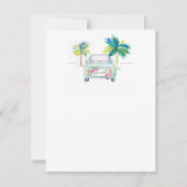 Waterverf voor tropische auto's en palmbomen bedankkaart (Voorkant)