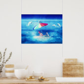 Waterverf voor tropische zomervakantie poster (Keuken)