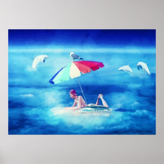 Waterverf voor tropische zomervakantie poster (Voorkant)