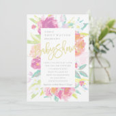 Waterverf voor uitnodigingen voor Baby showers (Staand voorkant)