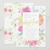 Waterverf voor uitnodigingen voor Baby showers (Voorkant / Achterkant)