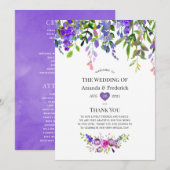 Waterverf voor ultraviolet huwelijk programmakaart (Voorkant / Achterkant)