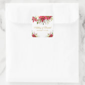 Waterverf voor vakantieweddenschappen Poinsettia F Vierkante Sticker (Tas)
