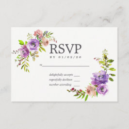 Waterverf voor voorjaarsbruiloft Floral RSVP