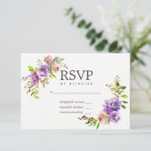 Waterverf voor voorjaarsbruiloft Floral RSVP (Staand voorkant)