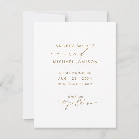 Waterverf voor weddenschap Geometric Greenery Save The Date (Achterkant)