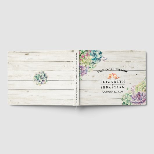 Waterverf voor weddenschap met Guestbook Succulent Gastenboek (Volledig)