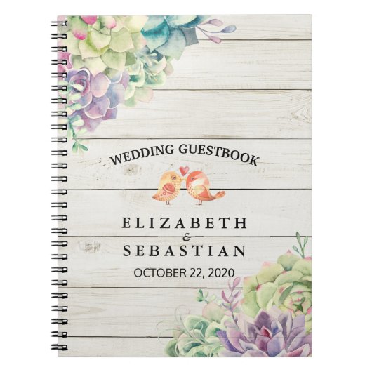 Waterverf voor weddenschap met Guestbook Succulent Notitieboek (Voorkant)