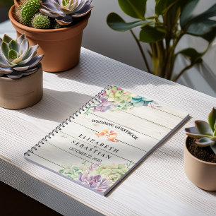 Waterverf voor weddenschap met Guestbook Succulent Notitieboek