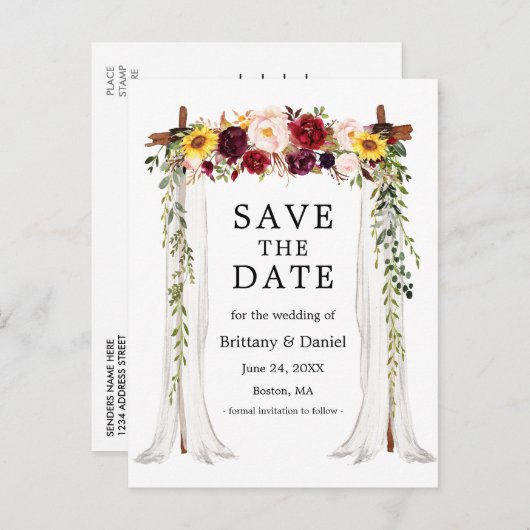 Waterverf voor weddenschap met kanopiezie Gemengd Aankondigingskaart (Voorkant / Achterkant)