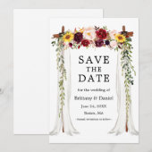 Waterverf voor weddenschap met kanopiezie Gemengd Save The Date (Voorkant / Achterkant)