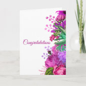 Waterverf voor weddenschap met roze Floral Kaart (Voorkant)