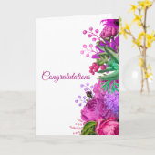 Waterverf voor weddenschap met roze Floral Kaart (Gele Bloem)