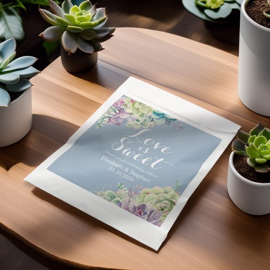 Waterverf voor weddenschap voor handtas Succulente Bedankzakje