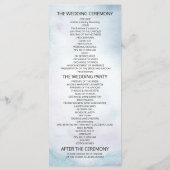 Waterverf voor weddenschappen Blauwgroen en gouden Programmakaart (Achterkant)