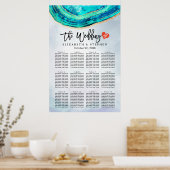 Waterverf voor weddenschappen Blauwgroen en goudge Poster (Keuken)