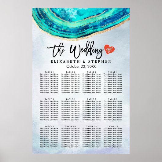 Waterverf voor weddenschappen Blauwgroen en goudge Poster (Voorkant)