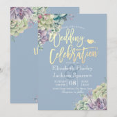 Waterverf voor weddenschappen Succulente Planten Kaart (Voorkant / Achterkant)