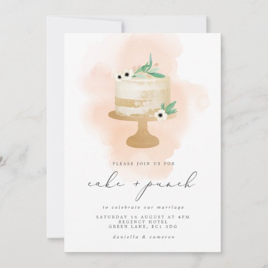 Waterverf voor weddenschapskap en Punch Reception Kaart (Voorkant)