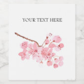 Waterverf voor weddenschapsroze kersen bloesems wijn etiket (Enkel label)
