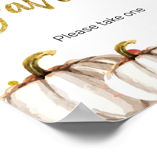 Waterverf voor witte en goudpompoen poster (Hoek)