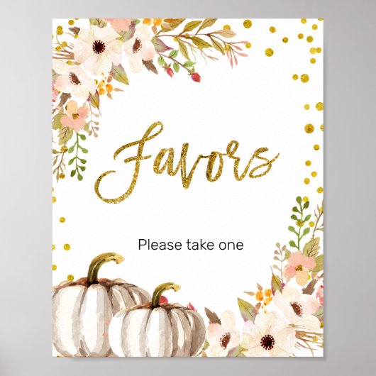 Waterverf voor witte en goudpompoen poster (Voorkant)