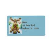 Waterverf voor witte winterkerstmis etiket (Voorkant)