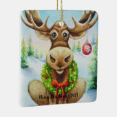 Waterverf voor witte winterkerstmis keramisch ornament (Rechts)