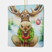 Waterverf voor witte winterkerstmis keramisch ornament (Links)