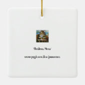 Waterverf voor witte winterkerstmis keramisch ornament (Achterkant)