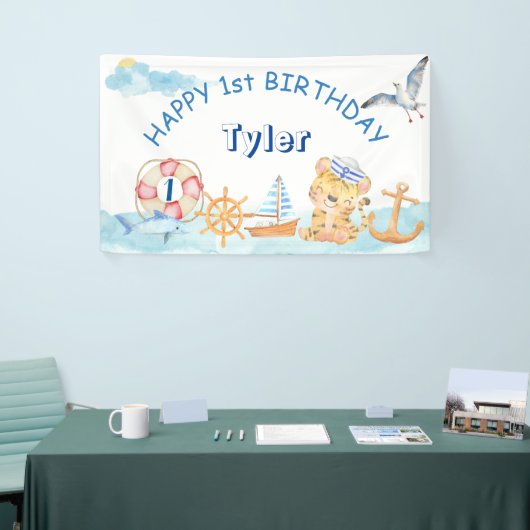 Waterverf voor zeevervuiling op de binnenzee spandoek (Beurs)