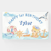 Waterverf voor zeevervuiling op de binnenzee spandoek (Horizontaal)