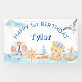 Waterverf voor zeevervuiling op de binnenzee spandoek