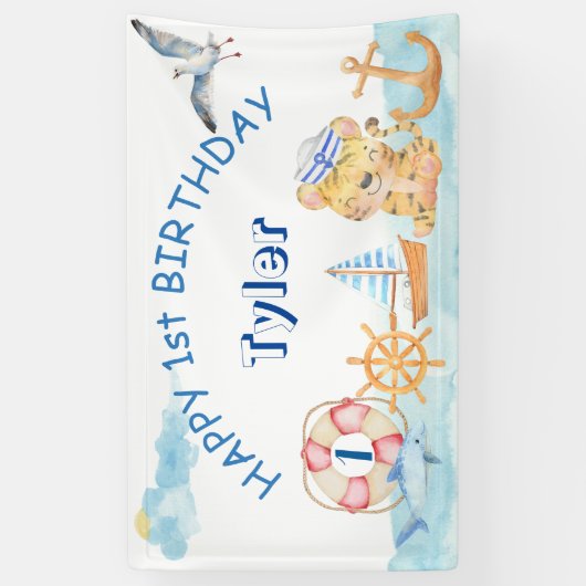 Waterverf voor zeevervuiling op de binnenzee spandoek (Verticaal)