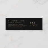 Waterverf voor zwart en goud - Abstract monogram Mini Visitekaartje (Achterkant)