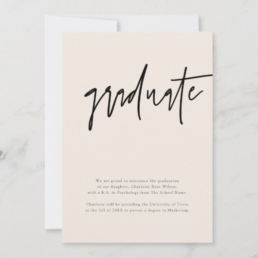 Waterverf voor zwart en gouden Pet Afstuderen Afst Aankondiging (Achterkant)