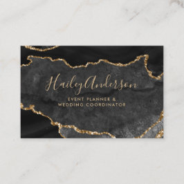 Waterverf voor zwart-witglitter visitekaartje